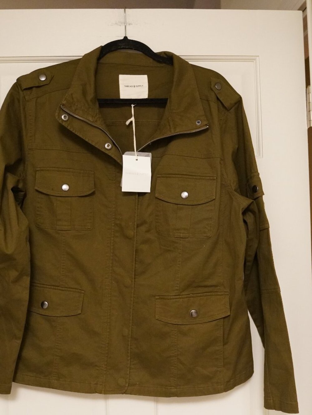Thread & Supply Dark Olive Utility Jacket 2X NWT Stretch Cotton